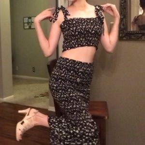 Two pieces floral dress